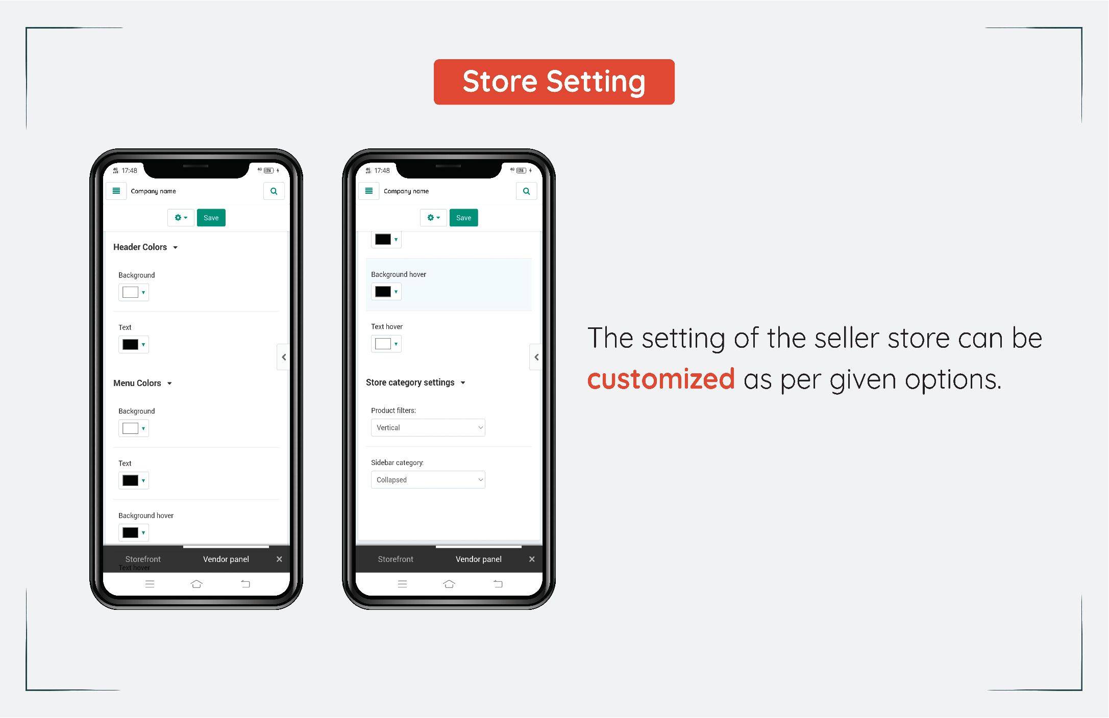 How to set store settings using mobile 14